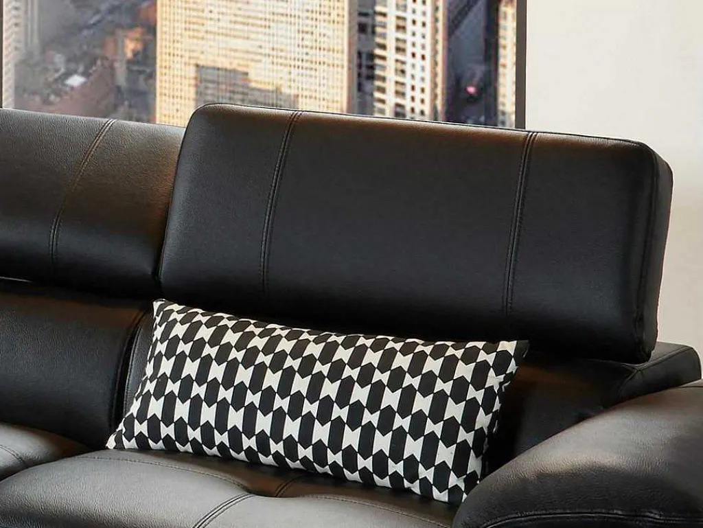 Hoekbank Van Hoogwaardig Leer Excelsior Ii - Zwart - Hoek Links-LINEA SOFA Clearance