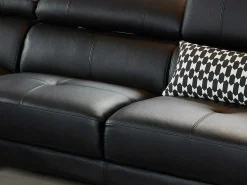 Hoekbank Van Hoogwaardig Leer Excelsior Ii - Zwart - Hoek Links-LINEA SOFA Clearance