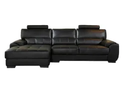 Hoekbank Van Leer Metropolitan Ii - Zwart - Hoek Links-LINEA SOFA Discount