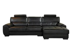 Hoekbank Van Leer Metropolitan Ii - Zwart - Hoek Rechts-LINEA SOFA