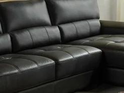 Hoekbank Van Leer Metropolitan Ii - Zwart - Hoek Rechts-LINEA SOFA
