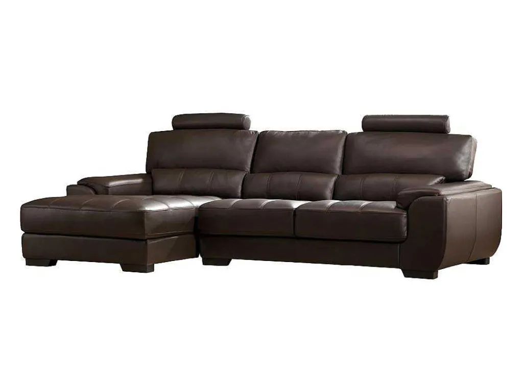 Hoekbank Van Leer Metropolitan Ii - Bruin - Hoek Links-LINEA SOFA Best