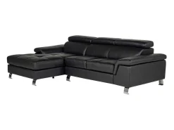 Hoekbank Van Leer Mishima - Zwart - Hoek Links-Vente-unique Clearance