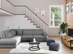 Hoekbank Van Ribfluweel Mondovi - Grijs - Hoek Links-Vente-unique New