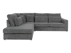 Hoekbank Van Ribfluweel Mondovi - Grijs - Hoek Links-Vente-unique New