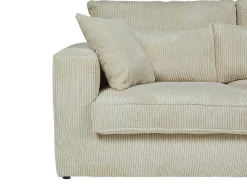 Hoekbank Van Ribfluweel Mondovi - Beige - Hoek Rechts-Vente-unique Clearance