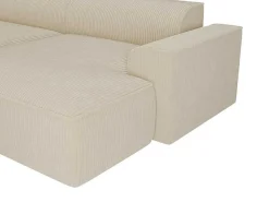 Hoekbank Van Ribfluweel Rechtse Hoek Cremekleur Nepiri-Vente-unique