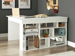 Hoekbureau Met Opbergruimte - Kleur: Wit - Lileul-Vente-unique