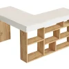 Hoekbureau Met Opbergruimte - Wit En Naturel - Lileul-Vente-unique Sale