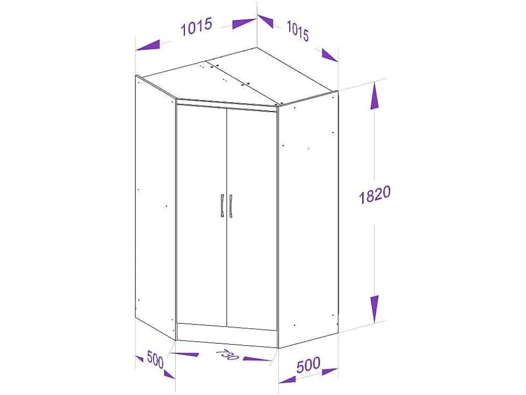 Hoekkast Met 2 Deuren - L101 Cm - Wit - Aurali-Vente-unique Outlet