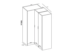 Hoekkast Met 3 Deuren - L132 Cm - Wit - Listowel-Vente-unique Best