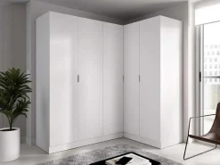 Hoekkast Met 5 Deuren - L173 Cm - Wit - Listowel-Vente-unique