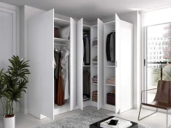 Hoekkast Met 5 Deuren - L173 Cm - Wit - Listowel-Vente-unique