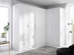 Hoekkast Met 6 Deuren En 3 Lades - L213 Cm - Wit - Listowel-Vente-unique New