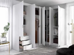 Hoekkast Met 6 Deuren En 3 Lades - L213 Cm - Wit - Listowel-Vente-unique New
