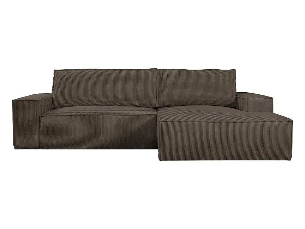 Hoekslaapbank Amelia Van Pascal Morabito - Ribfluweel - Bruin - Hoek Rechts-Vente-unique Online