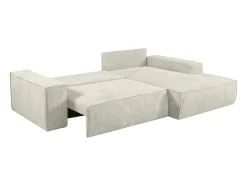 Hoekslaapbank Amelia Van Pascal Morabito - Ribfluweel - Beige - Hoek Rechts-Vente-unique Sale