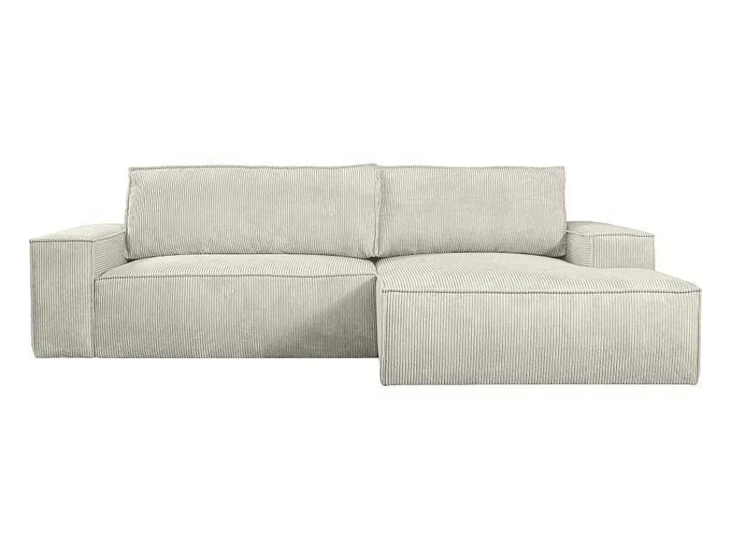 Hoekslaapbank Amelia Van Pascal Morabito - Ribfluweel - Beige - Hoek Rechts-Vente-unique Sale