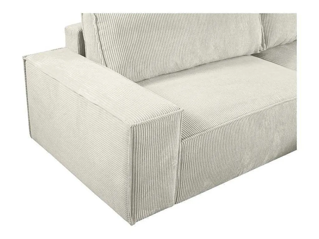 Hoekslaapbank Amelia Van Pascal Morabito - Ribfluweel - Beige - Hoek Rechts-Vente-unique Sale