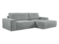 Hoekslaapbank Amelia Van Pascal Morabito - Ribfluweel - Lichtgrijs - Hoek Rechts-Vente-unique Clearance