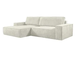Hoekslaapbank Amelia Van Pascal Morabito - Ribfluweel - Beige - Hoek Links-Vente-unique Outlet