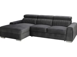 Hoekslaapbank Larica - Stof - Antraciet - Hoek Links-Vente-unique Discount