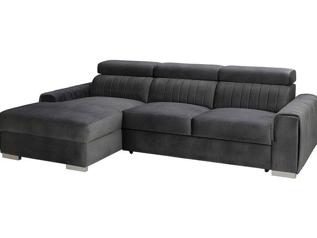 Hoekslaapbank Larica - Stof - Antraciet - Hoek Links-Vente-unique Discount