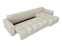 Hoekslaapbank Met Omkeerbare Hoek Van Beige Bouclestof Issoro-Vente-unique Hot