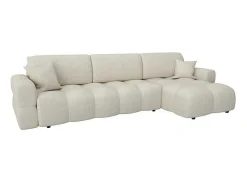 Hoekslaapbank Met Omkeerbare Hoek Van Beige Bouclestof Issoro-Vente-unique Hot
