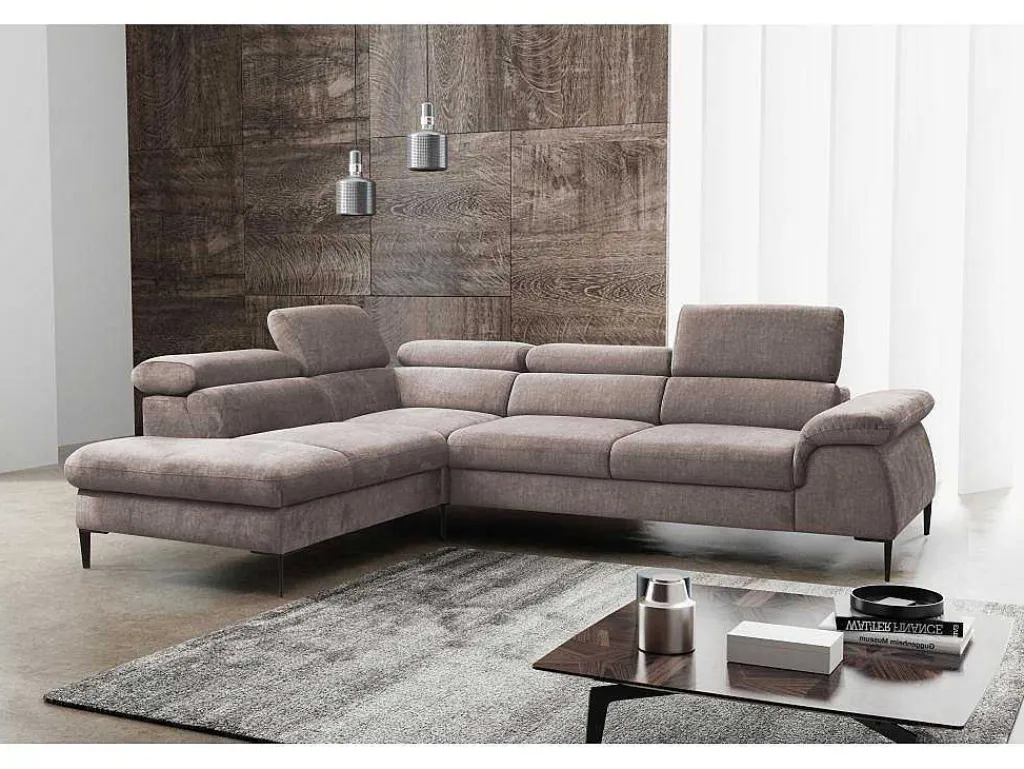 Hoekslaapbank Sepina Van - Stof - Taupe - Hoek Links-PASCAL MORABITO Discount