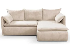 Hoekslaapbank Teodora Van Pascal Morabito - Ribfluweel - Beige - Hoek Rechts-Vente-unique Sale