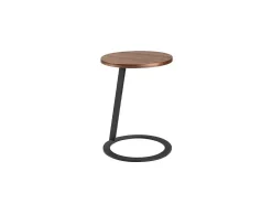 Hoektafel In Walnoothout En Zwart Staal 2115-Angel Cerda Hot