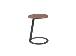Hoektafel In Walnoothout En Zwart Staal 2115-Angel Cerda Hot