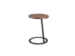 Hoektafel In Walnoothout En Zwart Staal 2115-Angel Cerda Hot