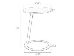 Hoektafel In Walnoothout En Zwart Staal 2115-Angel Cerda Hot