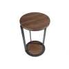 Hoektafel In Walnoothout En Zwart Staal 2116-Angel Cerda Discount