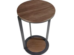 Hoektafel In Walnoothout En Zwart Staal 2116-Angel Cerda Discount