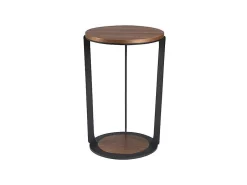 Hoektafel In Walnoothout En Zwart Staal 2116-Angel Cerda Discount