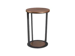 Hoektafel In Walnoothout En Zwart Staal 2116-Angel Cerda Discount