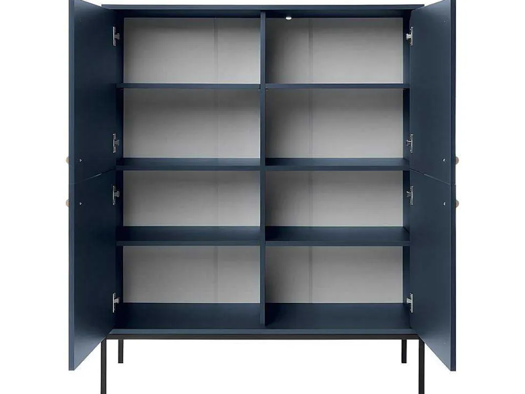 Hoge Buffetkast Bogdan - 4 Deuren - Blauw-Vente-unique Clearance