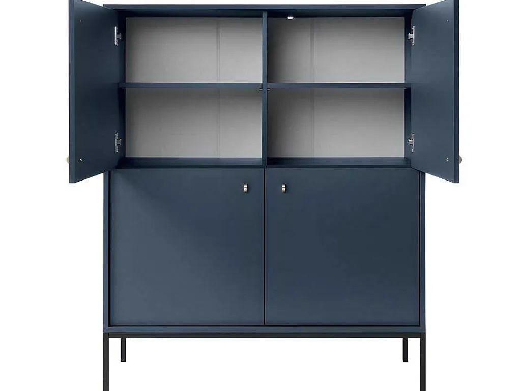 Hoge Buffetkast Bogdan - 4 Deuren - Blauw-Vente-unique Clearance