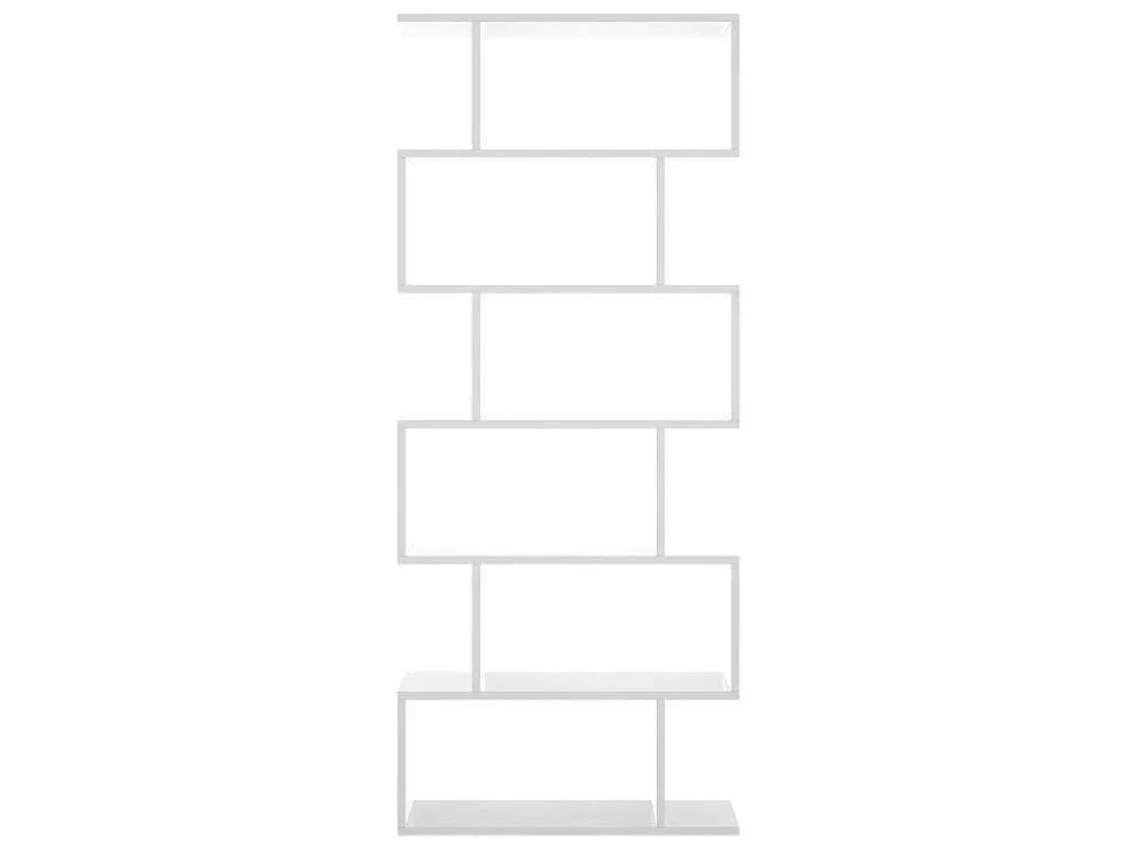 Hoge Stellingkast Tomini - 6 Vakken - Kleur: Wit-Vente-unique Online