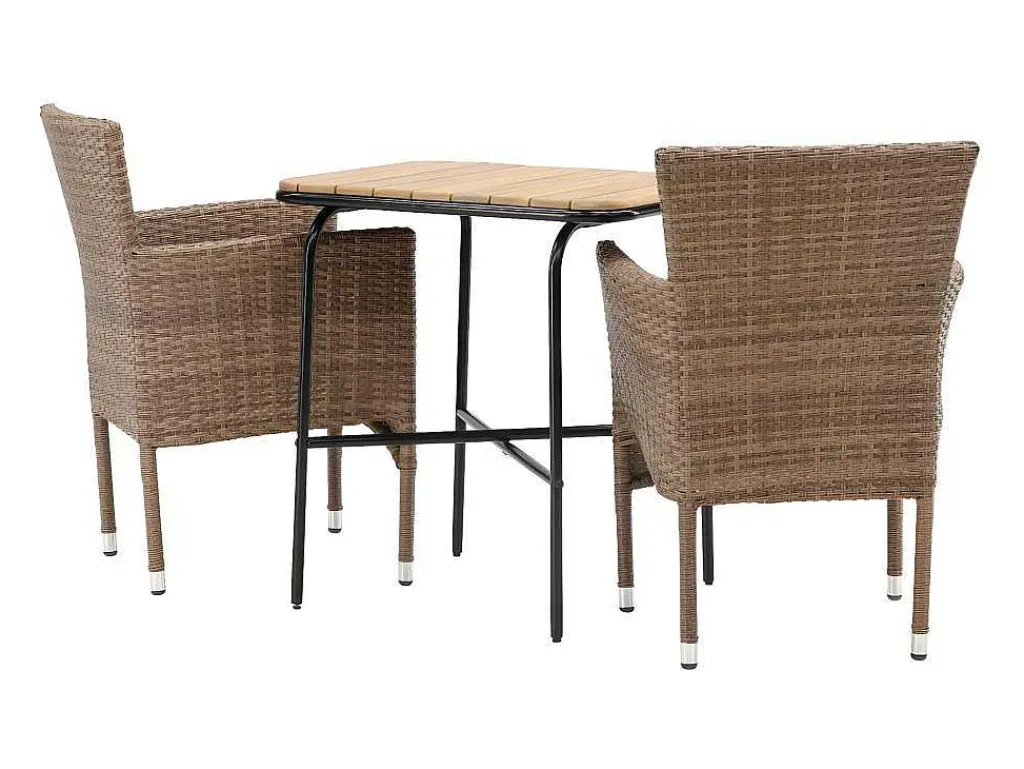 Holmbeck Tuinmeubelset Tafel, 2 Stoelen Naturel.-Vente-unique Clearance