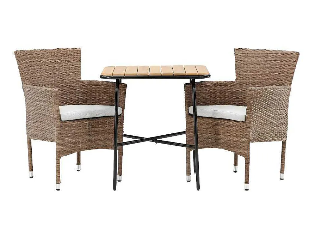 Holmbeck Tuinmeubelset Tafel, 2 Stoelen Naturel.-Vente-unique Clearance
