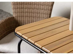 Holmbeck Tuinmeubelset Tafel, 2 Stoelen Naturel.-Vente-unique Clearance