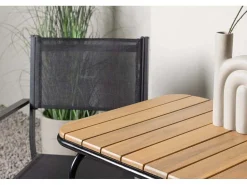 Holmbeck Tuinmeubelset Tafel, 2 Stoelen Naturel,Zwart.-Vente-unique Clearance