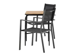 Holmbeck Tuinmeubelset Tafel, 2 Stoelen Naturel,Zwart.-Vente-unique Clearance
