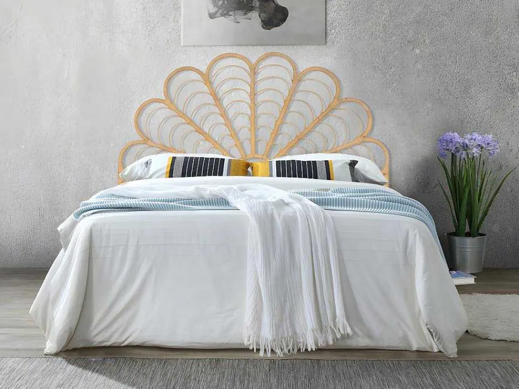 Hoofdbord 140 Cm - Rotan - Naturel - Flosia-Vente-unique Best