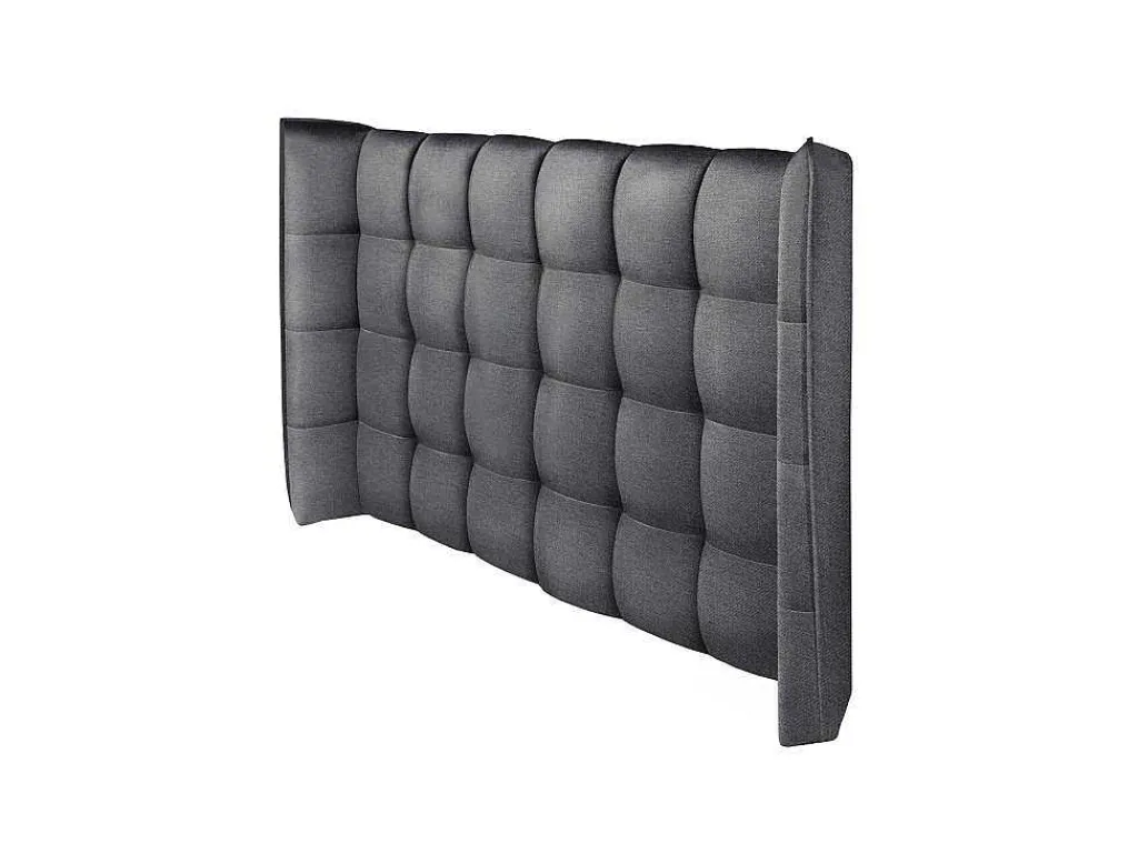 Hoofdbord Bed - Gebogen - 140 Cm - Stof - Grijs - Ludesa-Vente-unique Discount