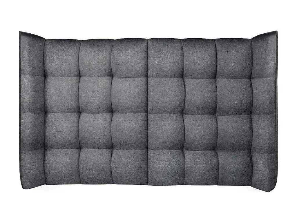 Hoofdbord Bed - Gebogen - 140 Cm - Stof - Grijs - Ludesa-Vente-unique Discount